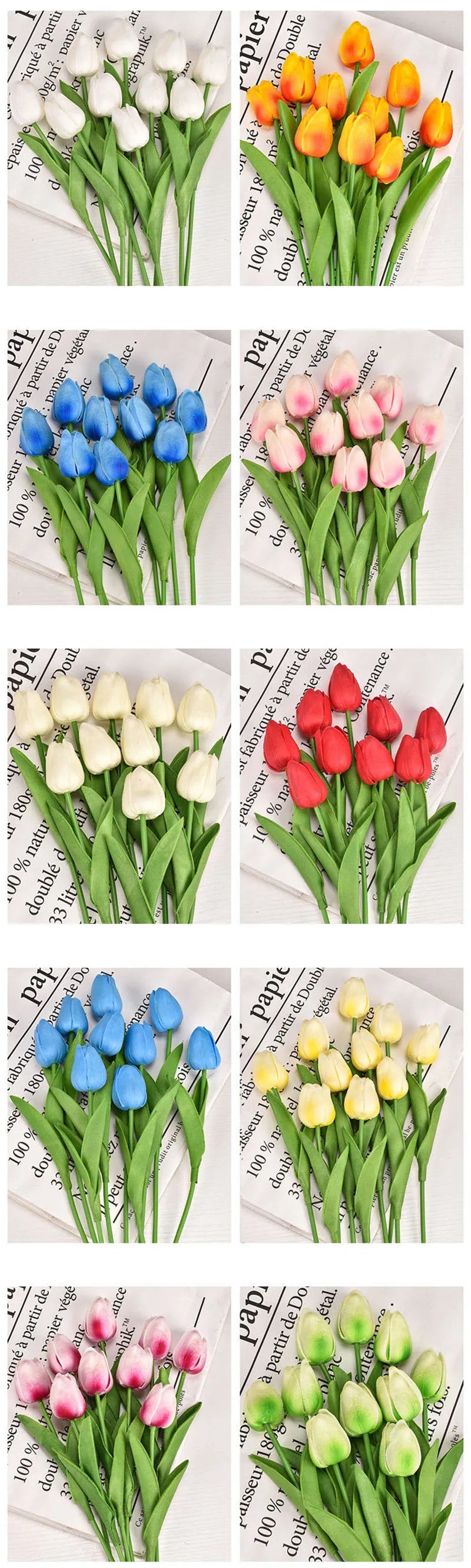Real Touch Artificial Tulip Bouquet (3–20pcs) – Elegant Faux Flowers for Home & Wedding Decor