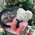 Artificial Teddy Rose Flower Bear with Box