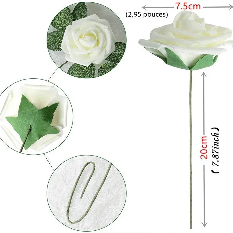 Foam Artificial Roses (15–100pcs) – Elegant Floral Decor for Weddings, Centerpieces & Special Events