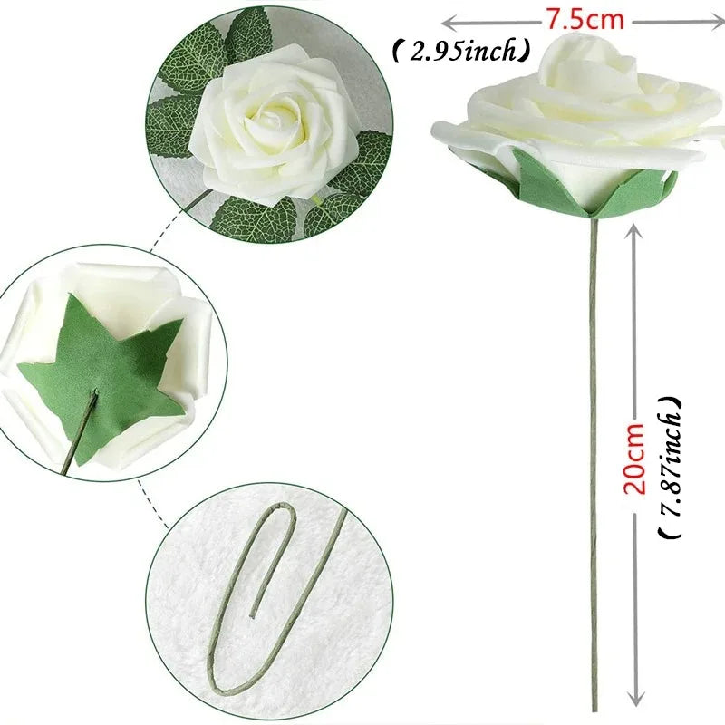 Foam Artificial Roses (15–100pcs) – Elegant Floral Decor for Weddings, Centerpieces & Special Events