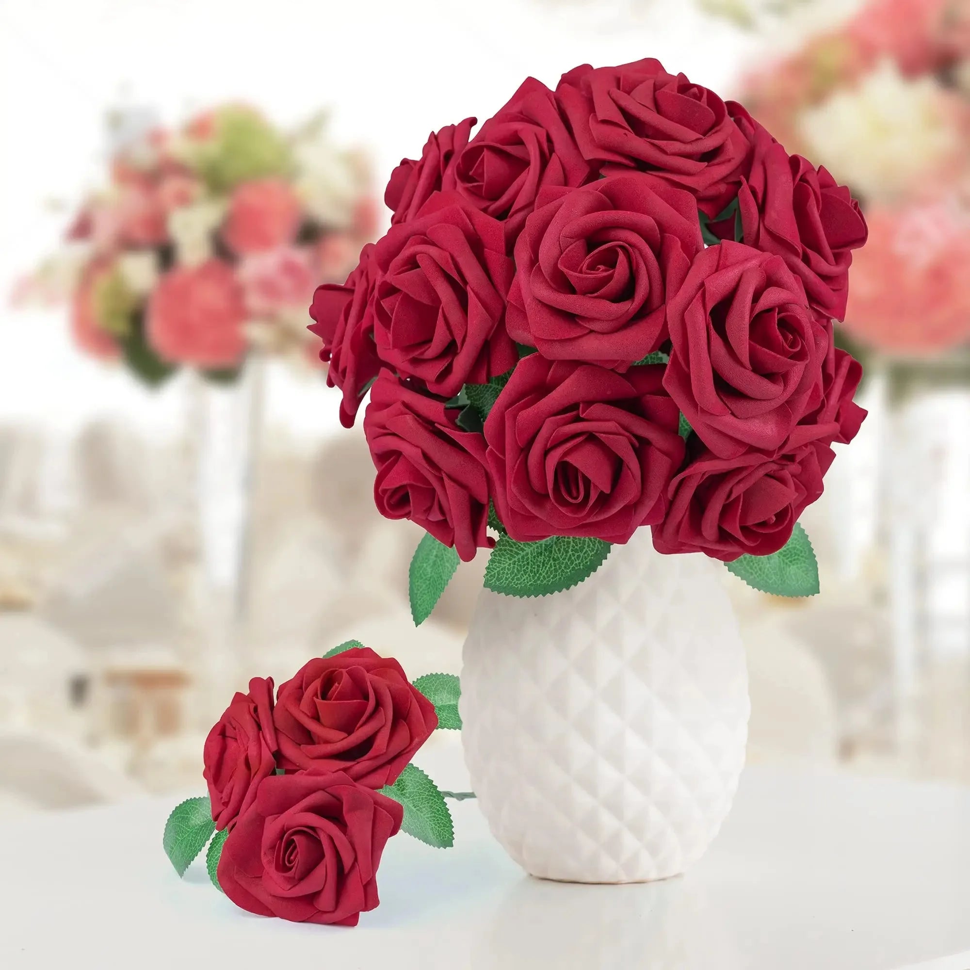 Foam Artificial Roses (15–100pcs) – Elegant Floral Decor for Weddings, Centerpieces & Special Events