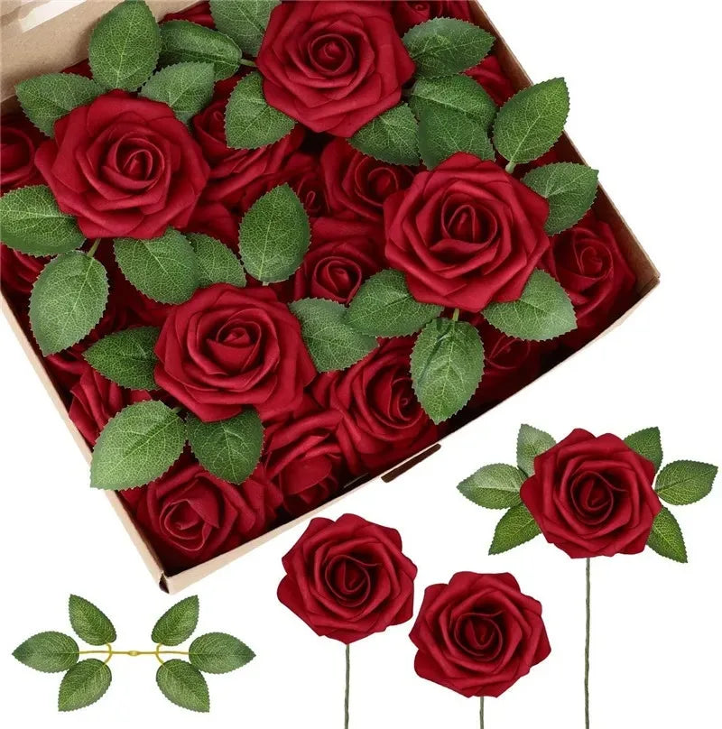 Foam Artificial Roses (15–100pcs) – Elegant Floral Decor for Weddings, Centerpieces & Special Events