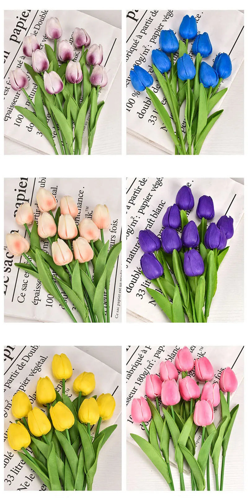 Real Touch Artificial Tulip Bouquet (3–20pcs) – Elegant Faux Flowers for Home & Wedding Decor