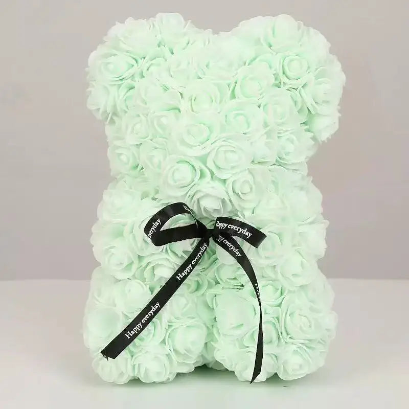 Artificial Teddy Rose Flower Bear with Box