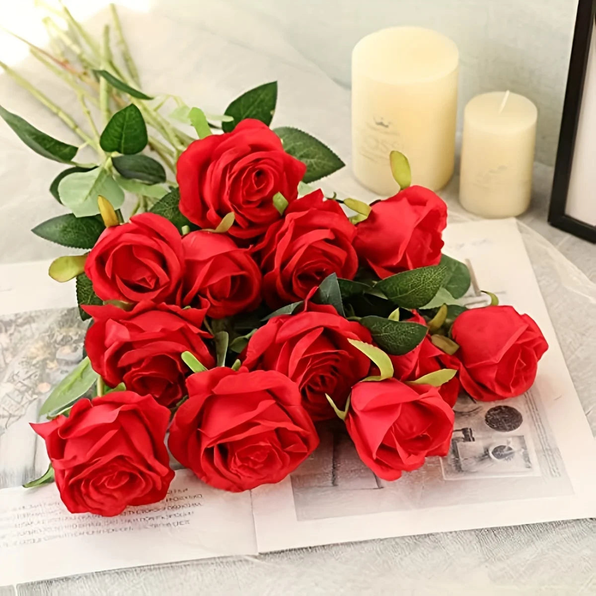 Elegant Artificial Rose Bouquet Set (12pcs) – Real Touch Roses for Timeless Decor & Special Events
Short & Catchy