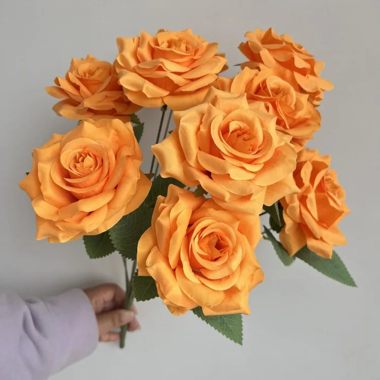 9-Head Diamond Rose Bouquet Artificial Flowers for Wedding & Home Decor
