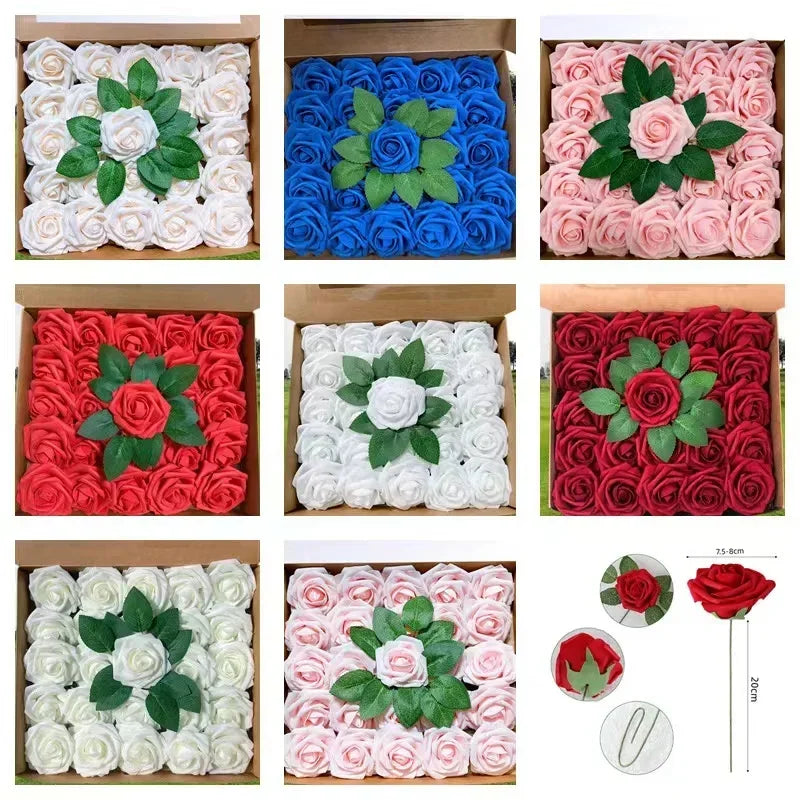 Foam Artificial Roses (15–100pcs) – Elegant Floral Decor for Weddings, Centerpieces & Special Events